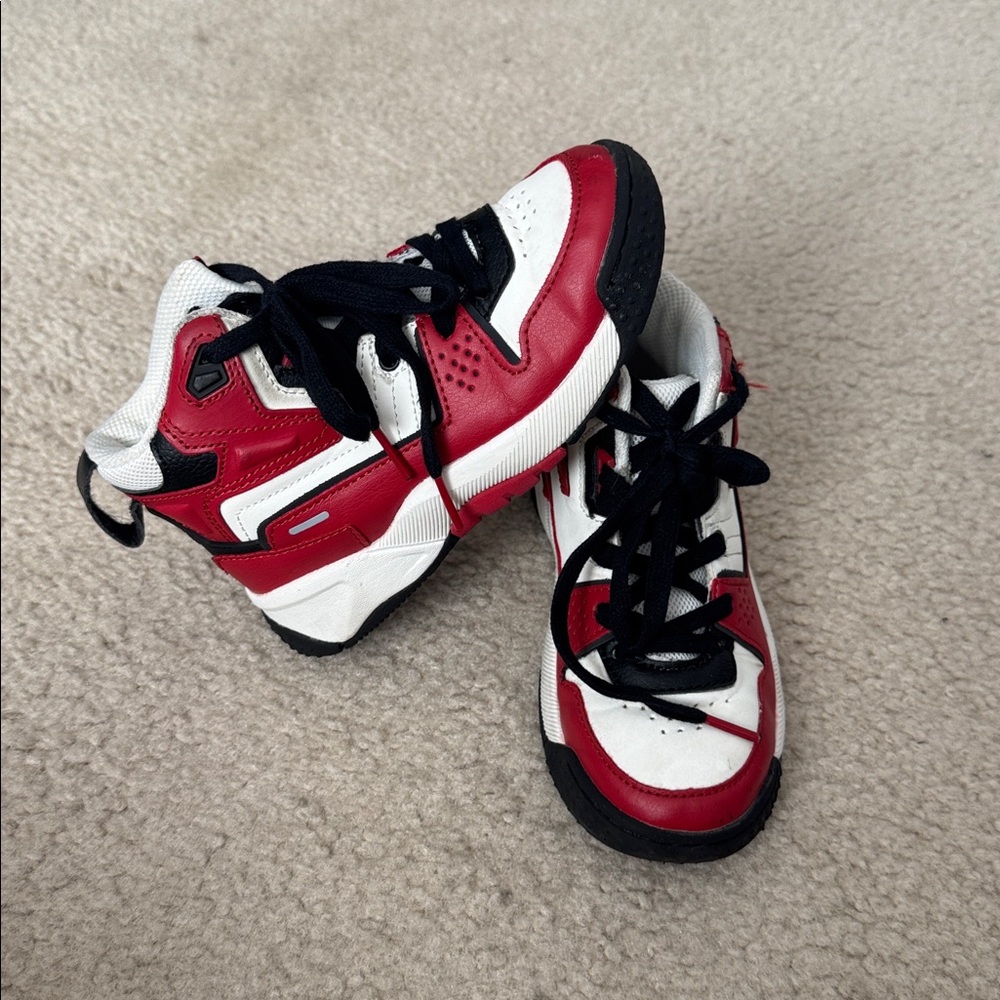 Zara Kids Red, White & Black High-Top Sneakers - EU 30/US12-12.5